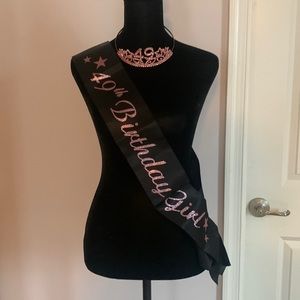 49th Birthday Girl crown and Sash Set